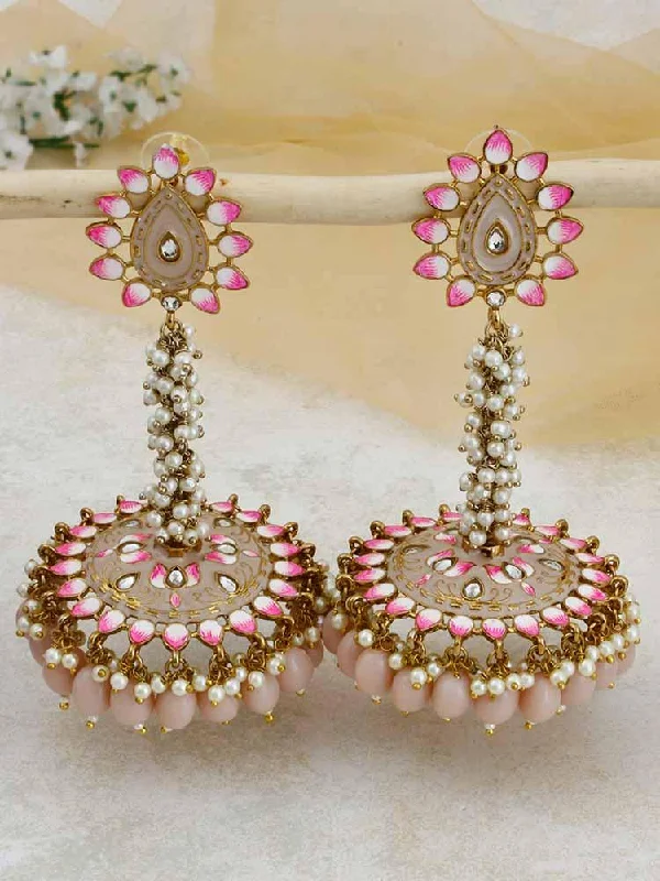 Women’s custom diamond earrings-Crepe Jacki Jhumkis - EOSS