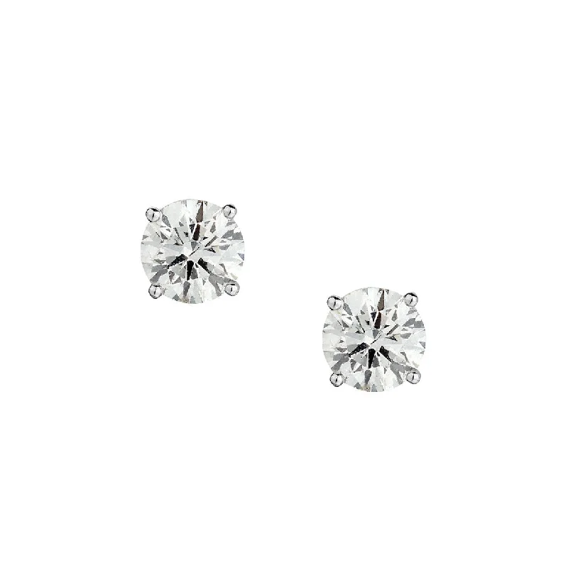 Women’s multicolor earrings-4 CLAW DIAMOND STUD EARRINGS