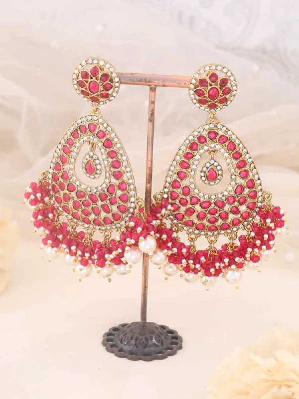 Women’s large diamond earrings-Rani Kamala Danglers