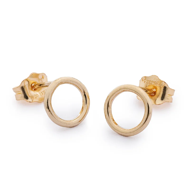 Women’s hoop and stud earrings-Gold Circle Earrings