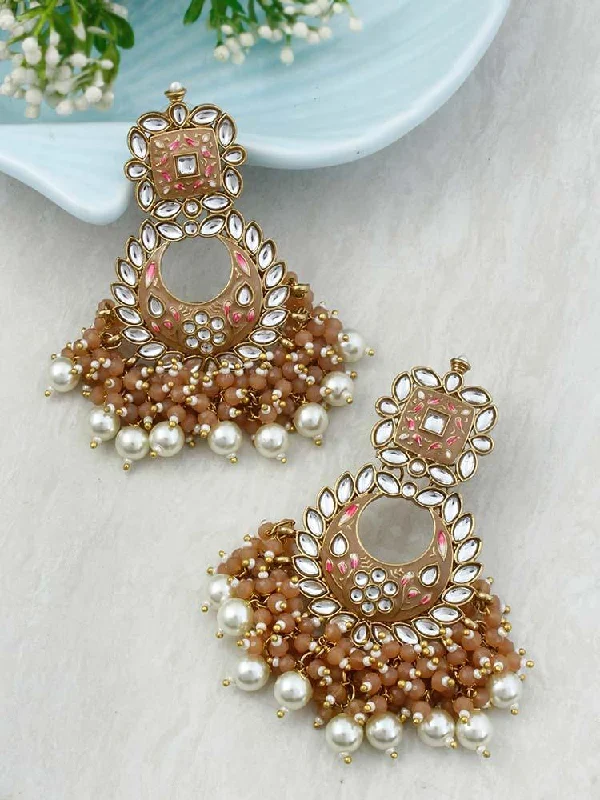 Women’s opal earrings-Brown Jayanti Chandbalis - EOSS