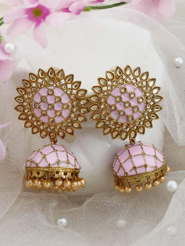 Women’s wedding earrings-Blush Suraj Jhumkis