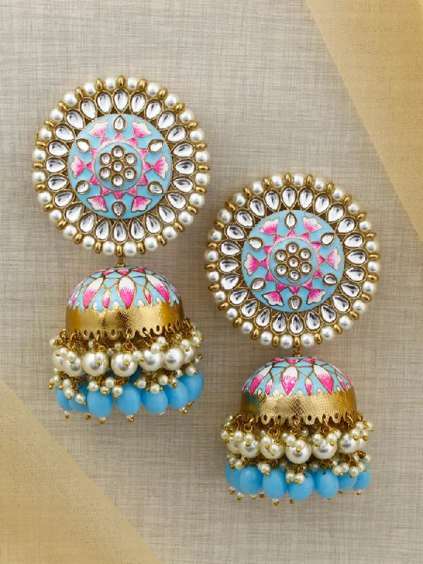 Women’s contemporary earrings-Sky Kritika Jhumkis - EOSS