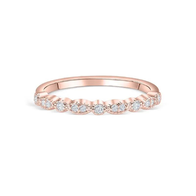 Women’s emerald and diamond rings-The Forever - Rose Gold