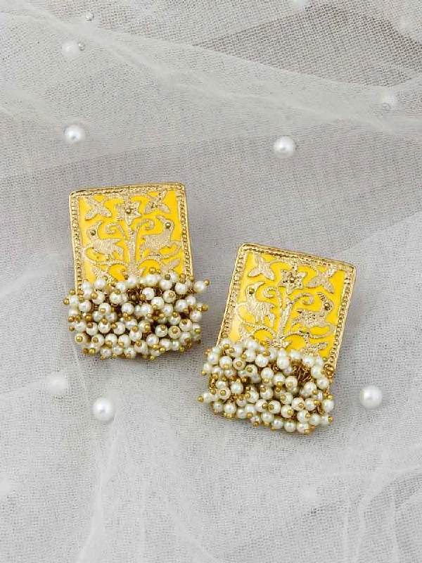 Women’s bohemian earrings-Lemon Gowri Studs - EOSS