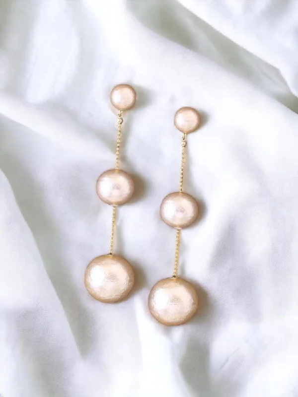 Women’s statement earrings-Ivory Balloon Danglers