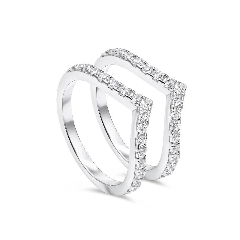 Women’s hammered rings-The Zoey Stacking Set