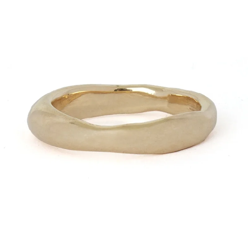 Women’s gold statement rings-Organic Liquid Gold Band Medium