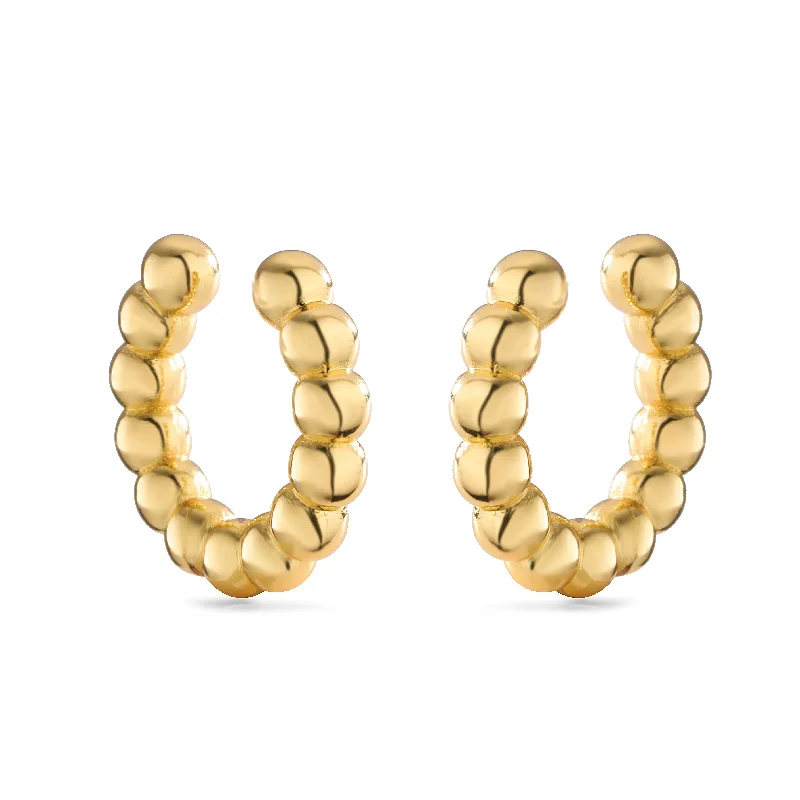 Golden round Beads 1 Pair