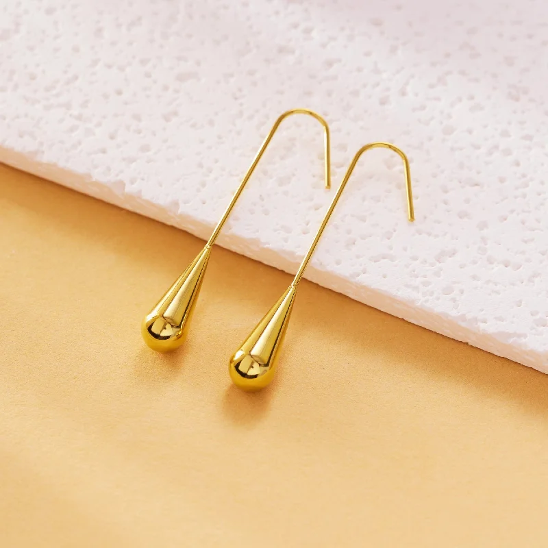 Women’s contemporary earrings-Long Water Drop Earrings