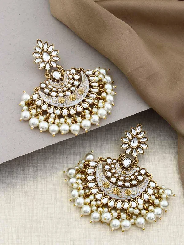 Women’s diamond earrings-Ivory Ajaya Chandbalis