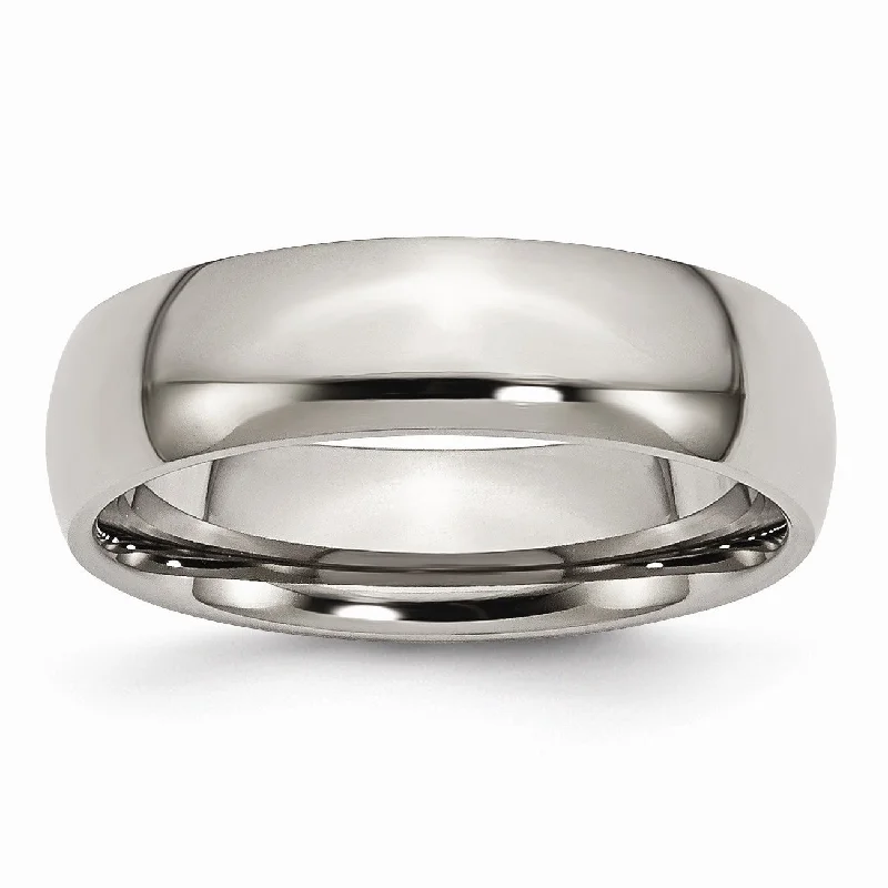 Women’s classic wedding bands-Titanium 6mm Polished Band