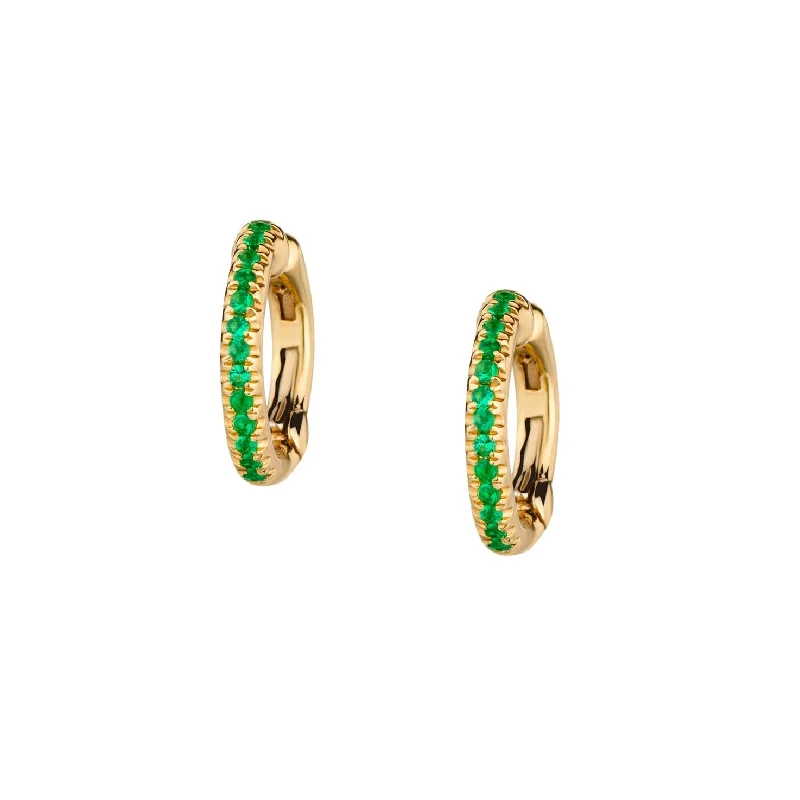 Women’s stackable earrings-EMERALD CUFF HINGED EARRINGS