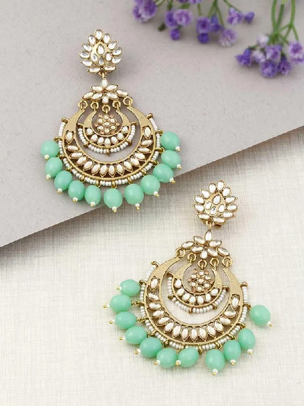 Women’s large earrings-Mint Mumtaz Chandbalis