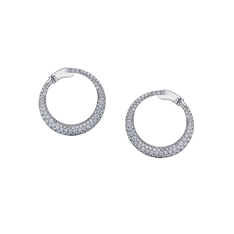 Women’s oval-shaped earrings-PAVÉ DIAMOND WRAP EARRINGS