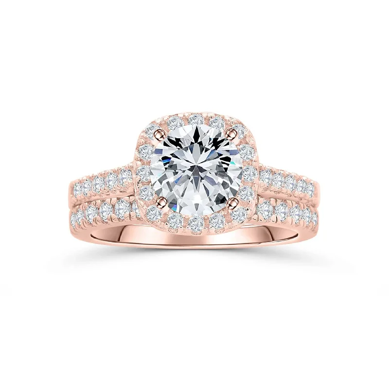 Women’s wedding ring sets-The Evermore - Rose Gold