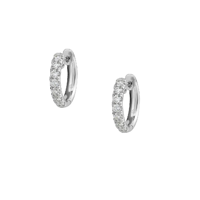 Women’s stud earrings-DIAMOND HUGGIE EARRINGGS