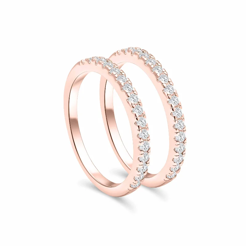 Women’s contemporary rings-The Desire Stacking Set - Rose Gold