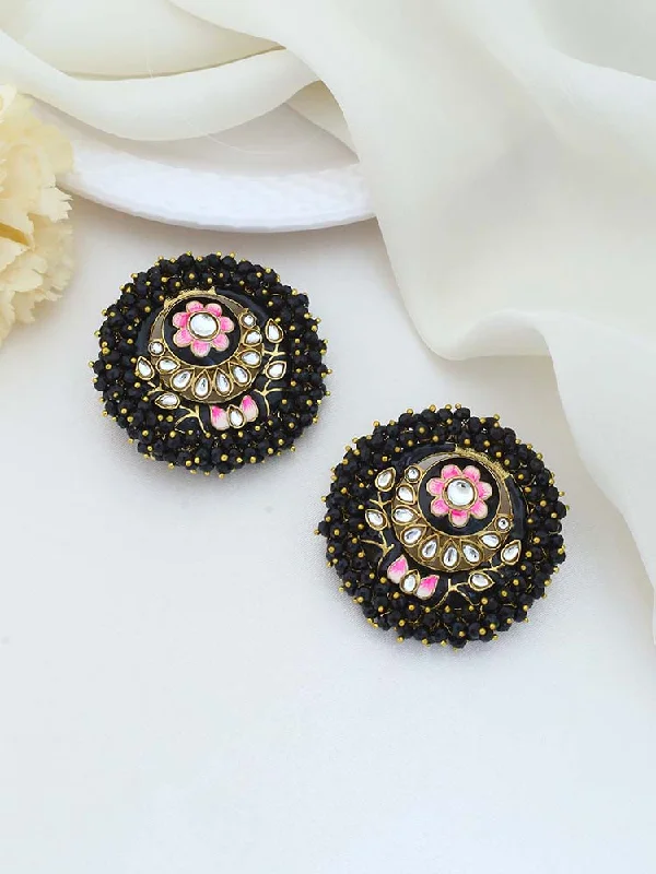 Women’s designer earrings-Jet Anju Studs