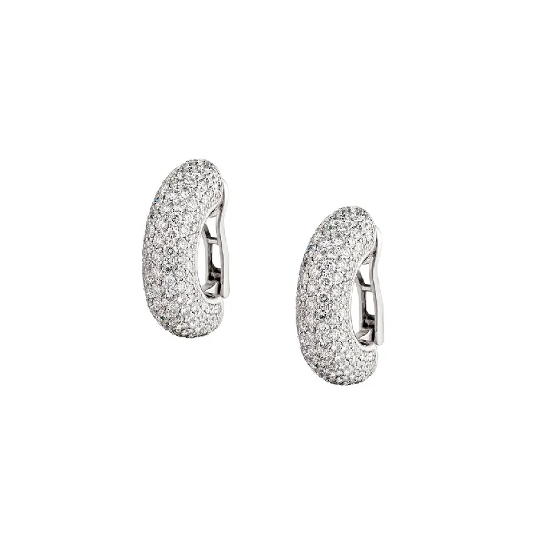 Women’s pearl and diamond earrings-PAVÉ DIAMOND CHUBBY DIAMOND EARRINGS