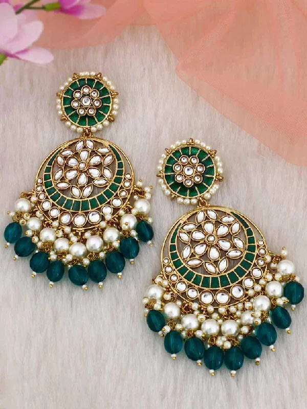 Women’s multicolor earrings-Emerald Deepika Chandbalis