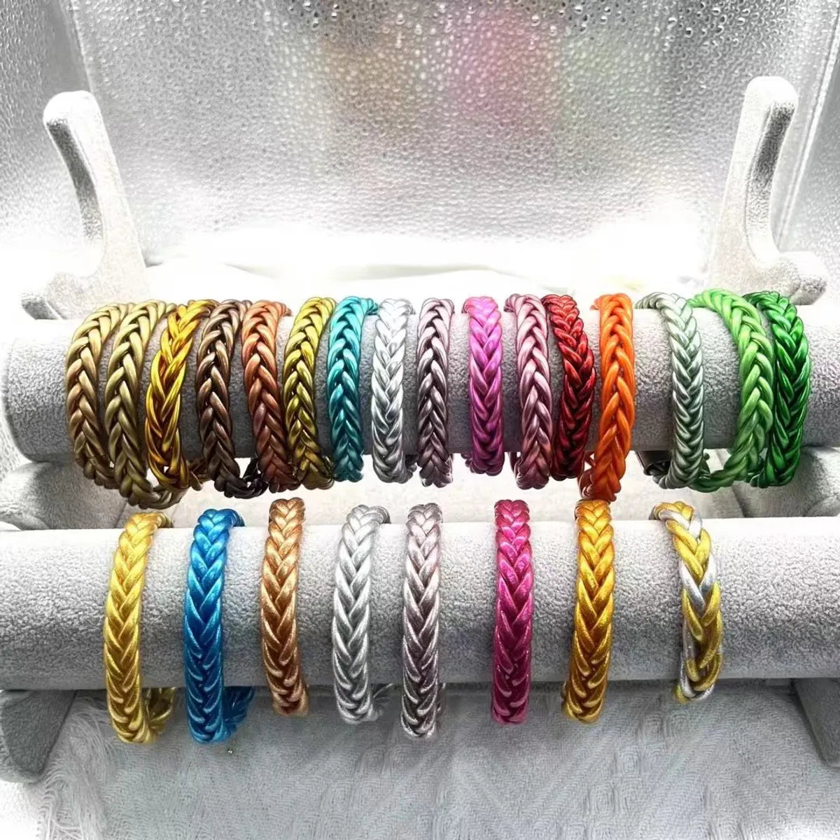 Women’s turquoise bracelets-Classic Style Solid Color Silica Gel Braid Unisex Wristband