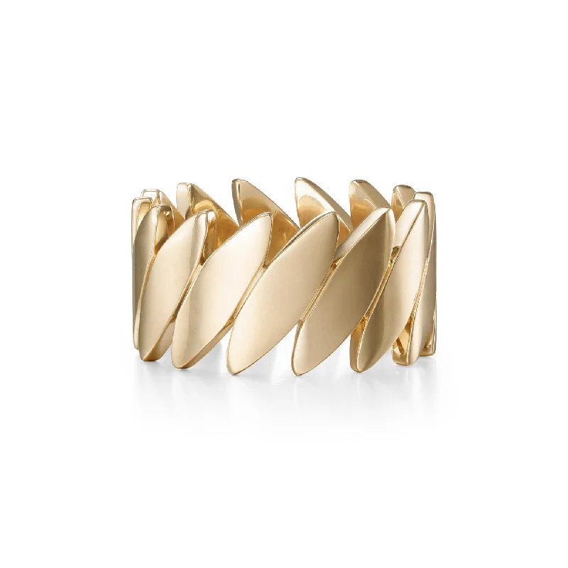 Women’s round cut rings-MAYA CIGAR BAND (Gold)