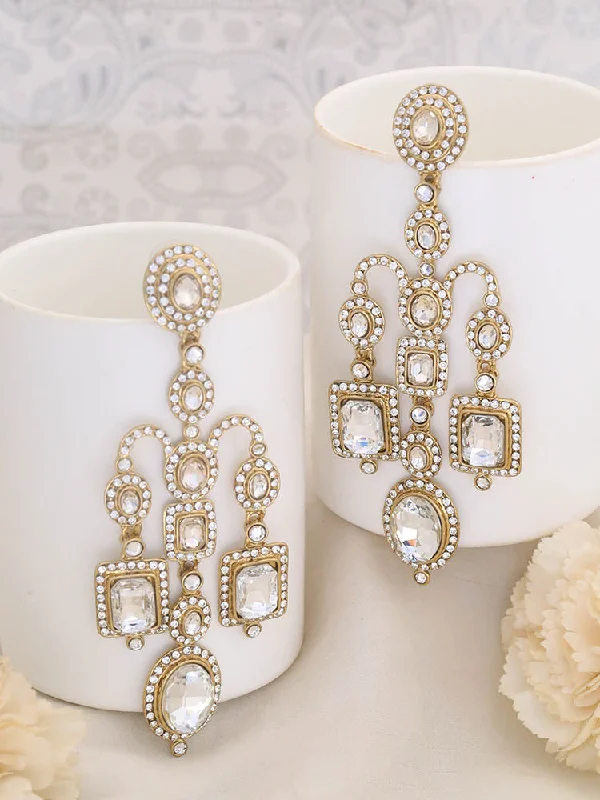 Women’s diamond hoop earrings-Ivory Melina Danglers