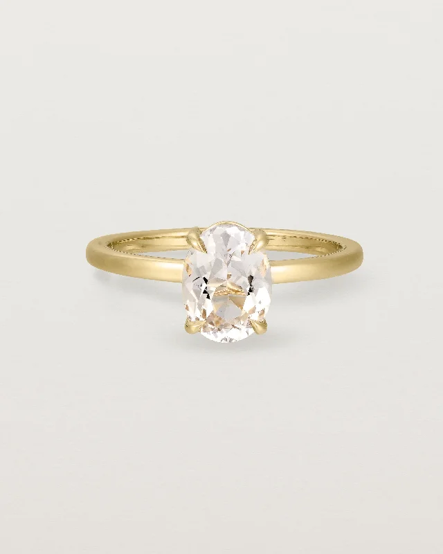 Women’s contemporary rings-Una Oval Solitaire | Morganite