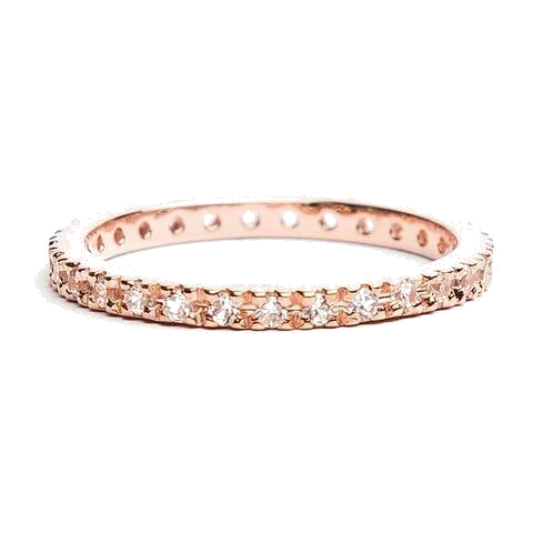 Women’s adjustable gemstone rings-Rose Gold Band