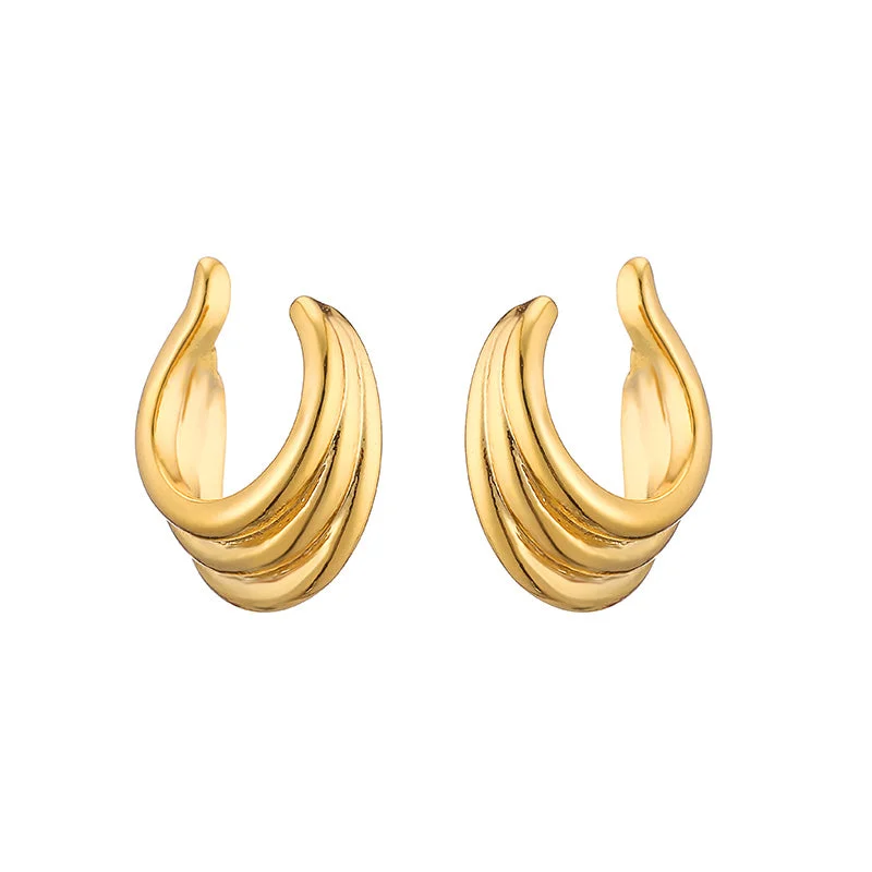 Golden Three-Layer C- Shaped 1 Pair