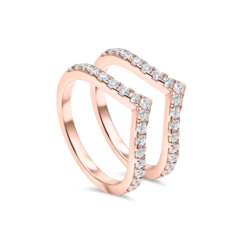 Women’s rose gold rings-The Zoey Stacking Set - Rose Gold