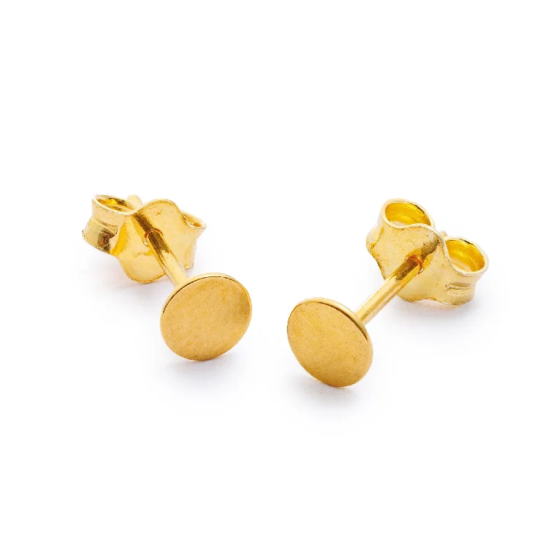 Women’s gemstone drop earrings-Gold Mini Circle Studs