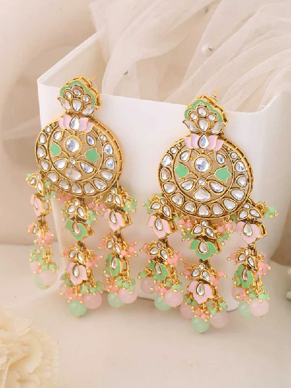 Women’s round hoop earrings-Multicolor Harshali Danglers