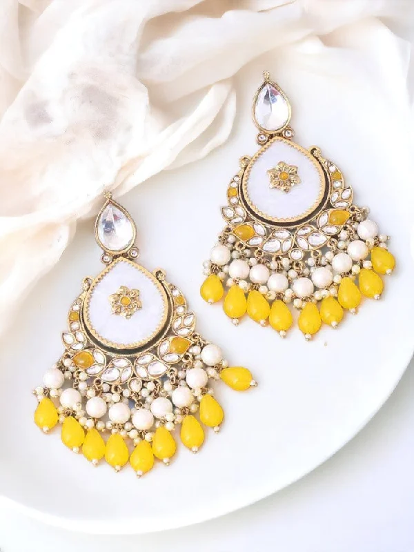 Women’s emerald earrings-Lemon Amulya Chandbalis