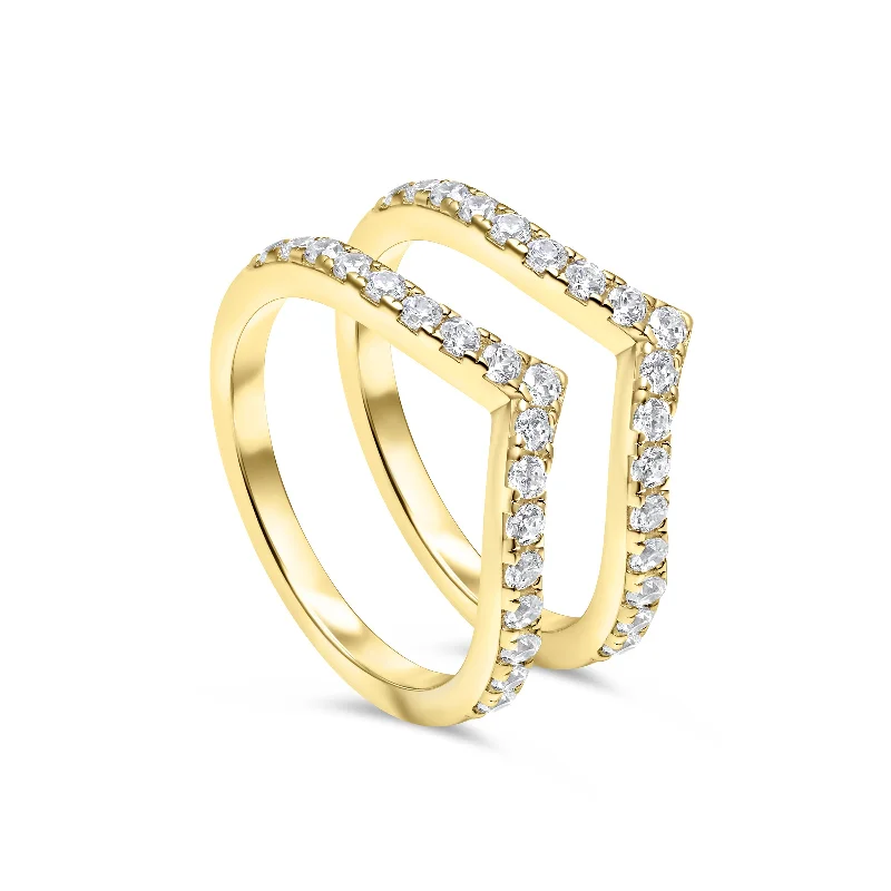 Women’s adjustable gemstone rings-The Zoey Stacking Set - Gold