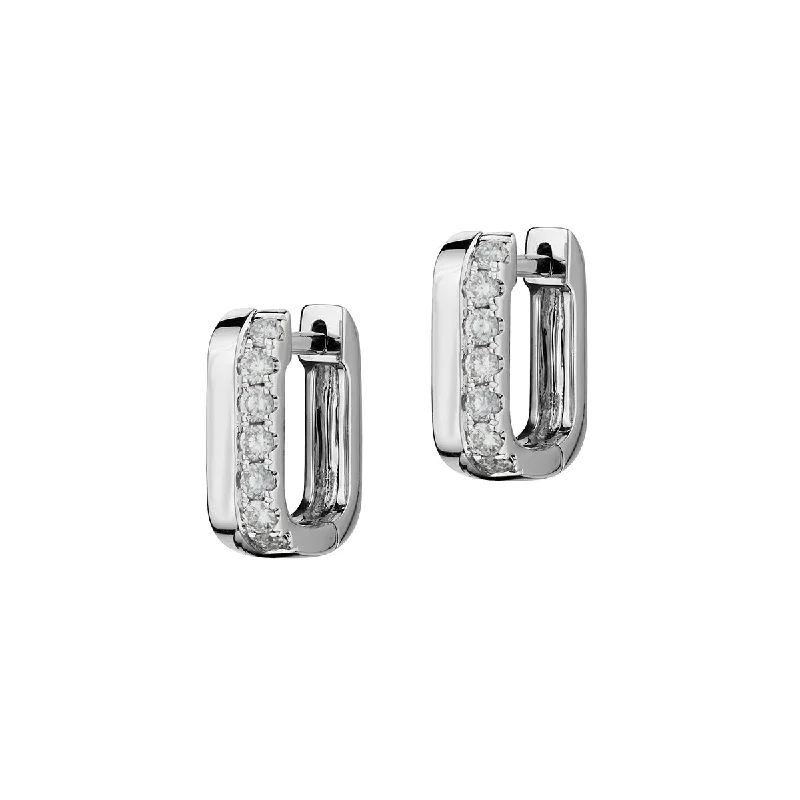 Women’s cubic zirconia earrings-DIAMOND HUGGIE STYLE EARRINGS