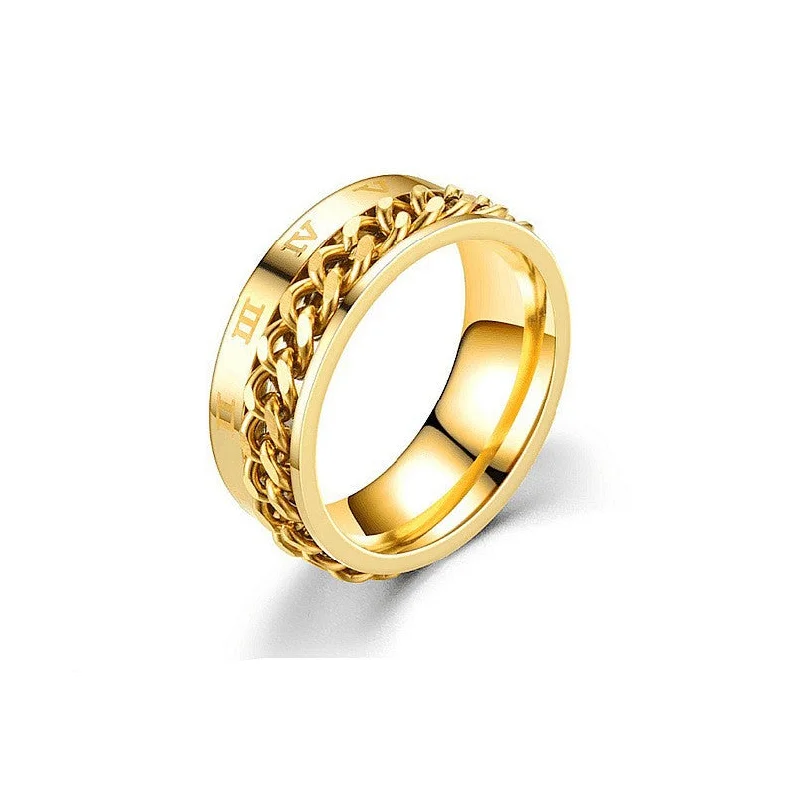 Roman Gold Chain Ring