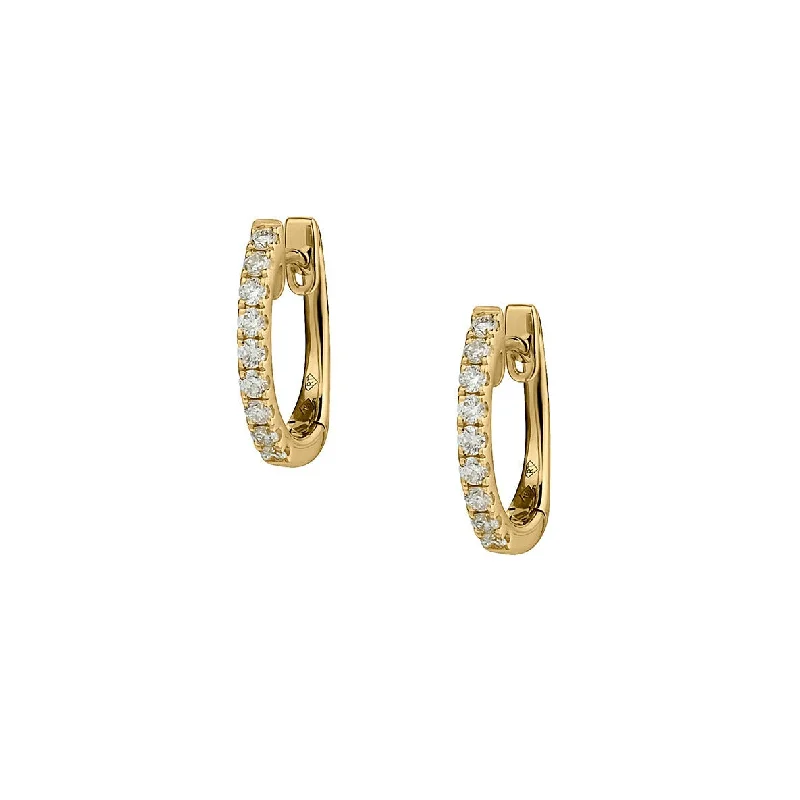 Women’s hoop earrings-DIAMOND HUGGIE EARRINGS