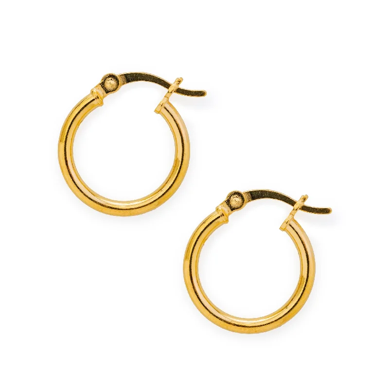 Women’s chain earrings-Gold Hinged Hoop Earrings