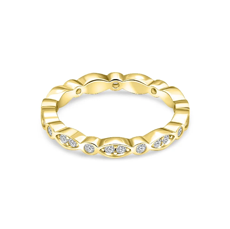 Women’s silver stacking rings-The Bella - Gold