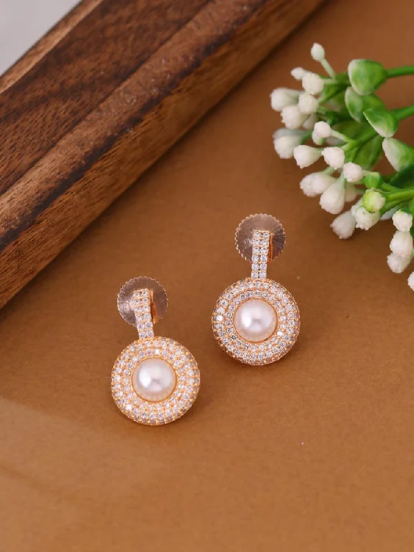 Women’s custom diamond earrings-Rose Gold Eleonore Zirconia Studs