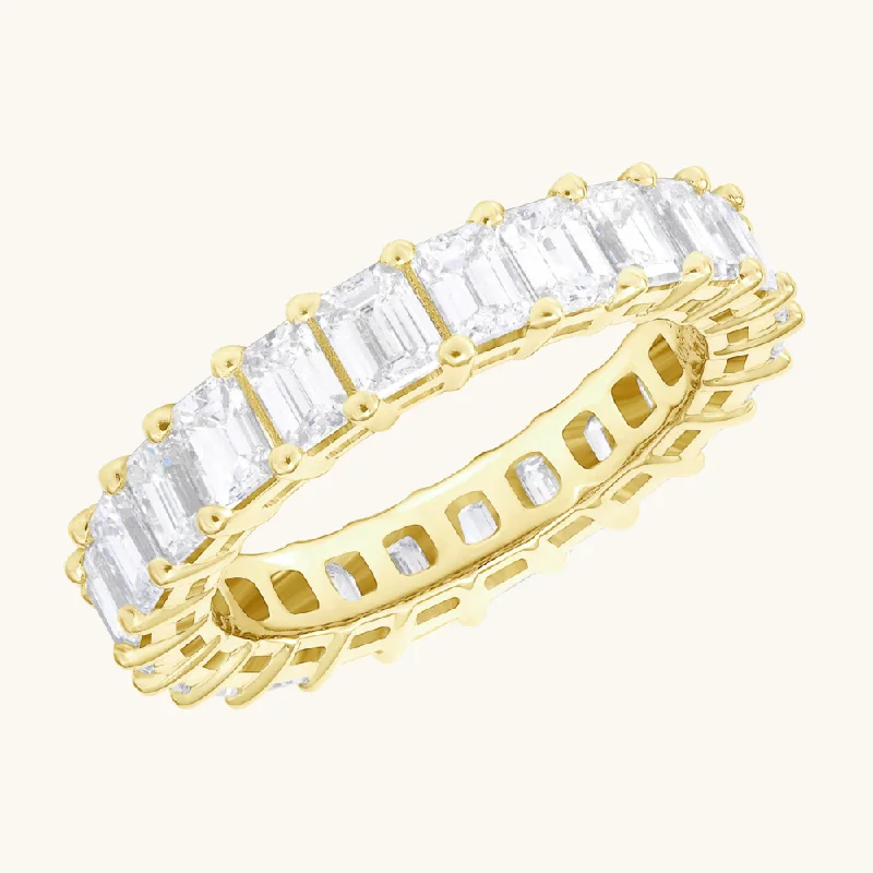 Women’s heart-shaped rings-Emerald Eternity Band