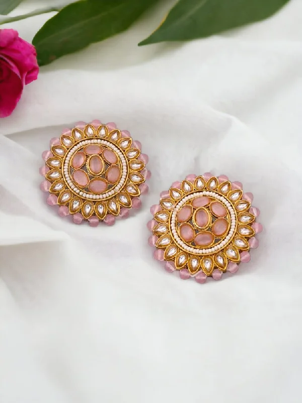 Women’s clip-on earrings-Blush Utika Ethnic Studs