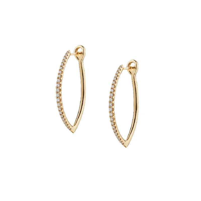 Women’s heart-shaped drop earrings-DIAMOND HARLEQUIN HOOPS