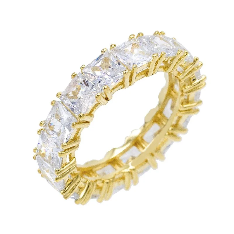 Women’s yellow gold rings-Radiant Cut Band