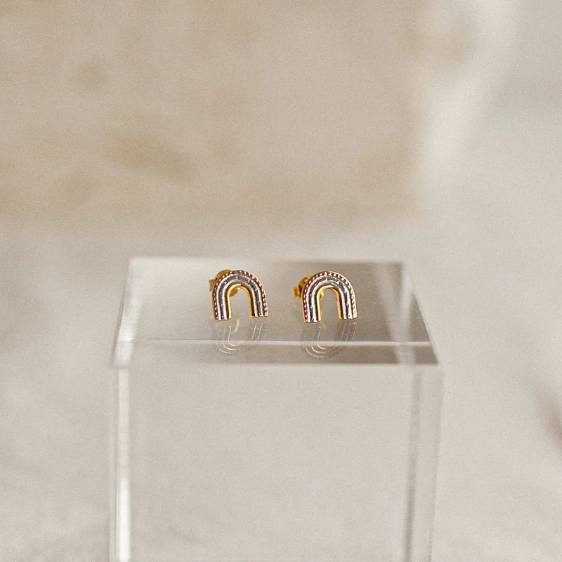 Women’s wedding earrings-Hope Rainbow Studs