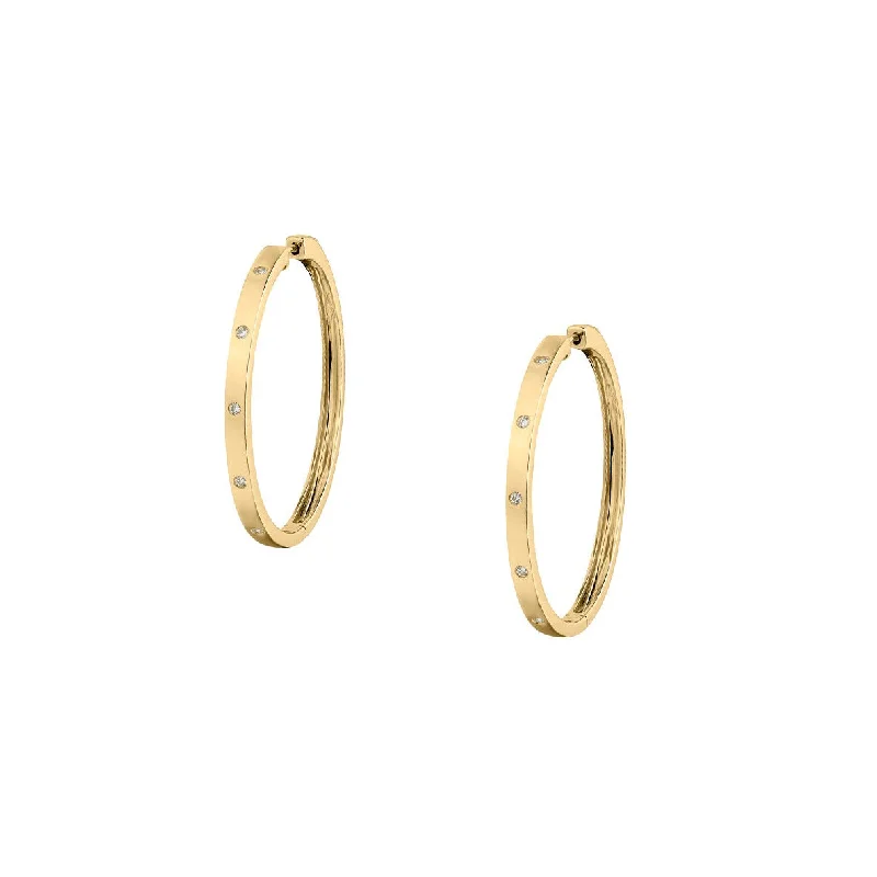 Women’s crystal earrings-DIAMOND STUDDED HOOPS