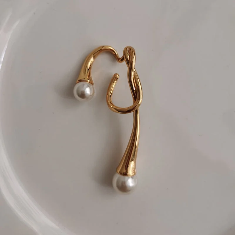 Pearl Ear Hanging [Left Ear Gold One]]