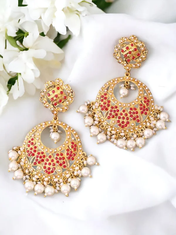 Women’s boho earrings-Ruby Urva Ethnic Chaandbalis